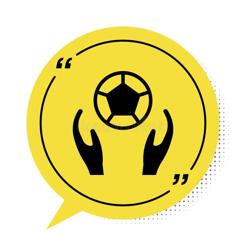 Ícone amarelo do equipamento do esporte da bola de futebol ou futebol