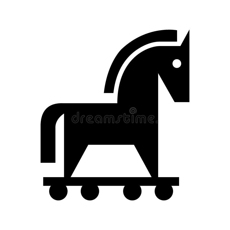 Ilustração Do Vetor Do Logótipo Do Cavalo De Troia a Preto E Branco  Ilustração do Vetor - Ilustração de linha, texto: 254325521