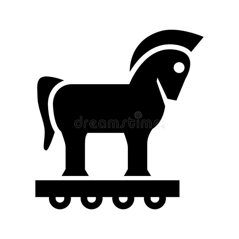 Ilustração Do Vetor Do Logótipo Do Cavalo De Troia a Preto E Branco Ilustração do Vetor - Ilustração de linha, texto: 254325521