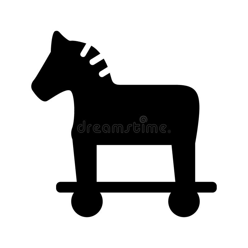 Ilustração Do Vetor Do Logótipo Do Cavalo De Troia a Preto E Branco  Ilustração do Vetor - Ilustração de linha, texto: 254325521