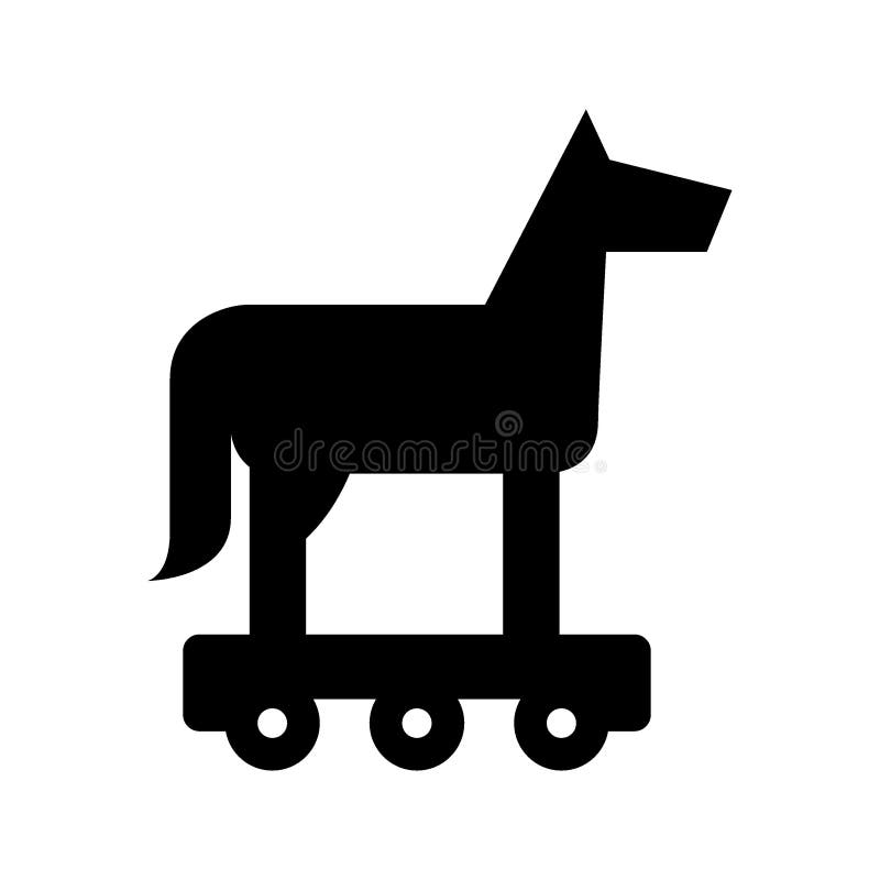 Ilustração Do Vetor Do Logótipo Do Cavalo De Troia a Preto E Branco  Ilustração do Vetor - Ilustração de linha, texto: 254325521