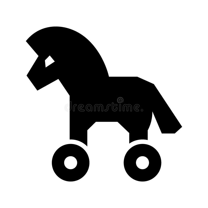 Ilustração Do Vetor Do Logótipo Do Cavalo De Troia a Preto E Branco  Ilustração do Vetor - Ilustração de linha, texto: 254325521