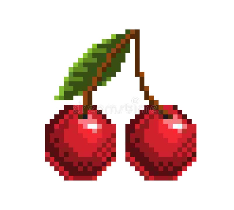 Ícone Do Conjunto De Pixel-art Verdes E Frutas 32x32 Pixels