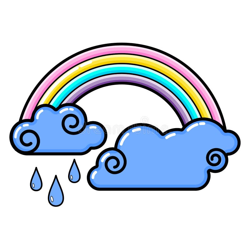 Nuvem De Chuva Com Gotas De Chuva Em Cores Arco-íris Ilustração do Vetor -  Ilustração de corte, céu: 259763014