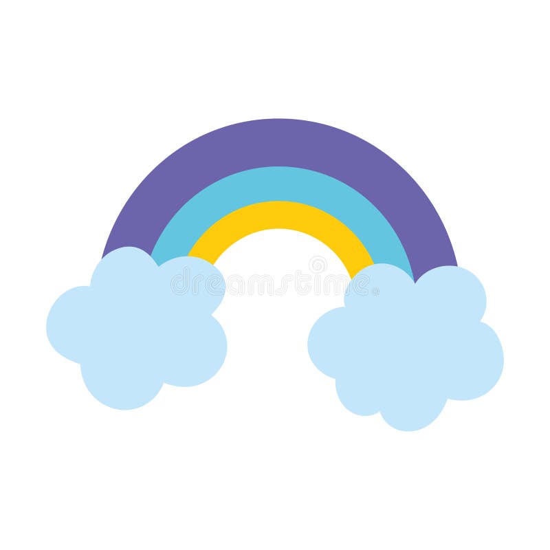 Arco-íris E Nuvens De Chuva Com Gotas De Chuva Em Cores Arco-íris  Ilustração do Vetor - Ilustração de céu, creativo: 259763006