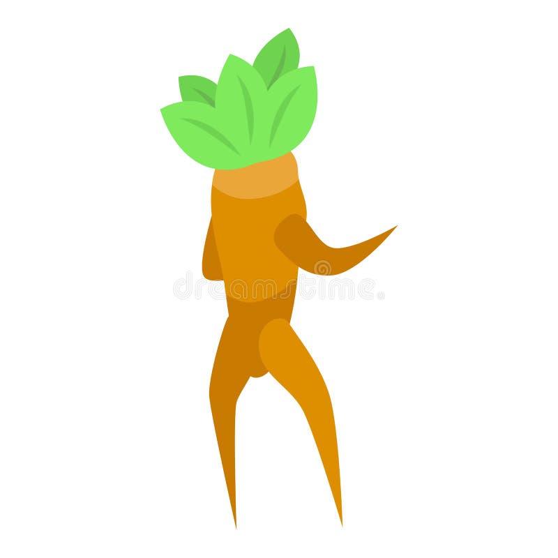 Mandrake personagem ícone desenho animado vetor raiz mágica
