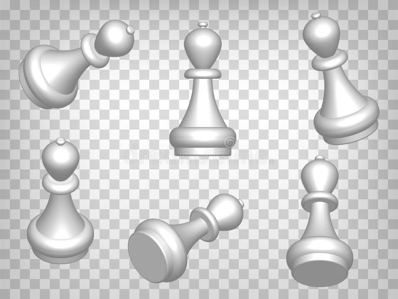 Ilustração 3d de um movimento de roque no xadrez
