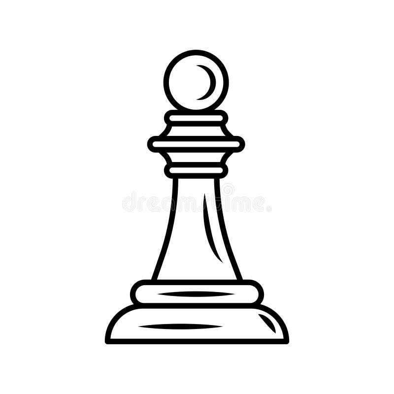ícone De Estilo De Linha Da Peça De Xadrez Do Pawn Ilustração do Vetor -  Ilustração de estilo, jogo: 205577725