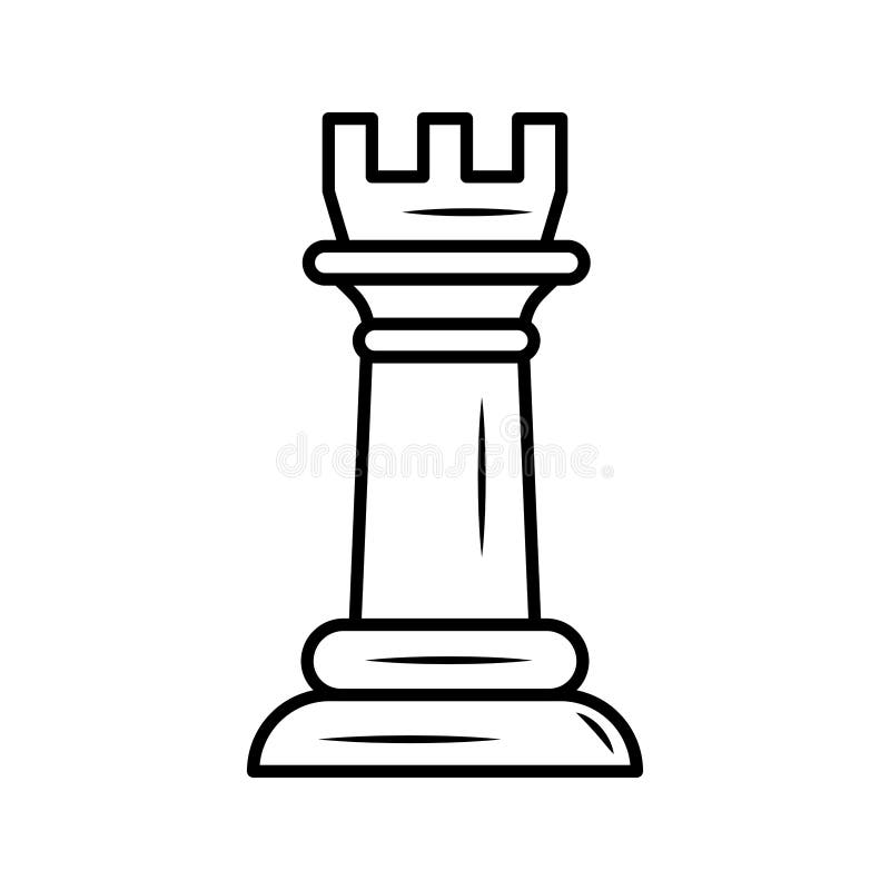 Desenho contínuo de uma linha de torre de xadrez simples xadrez ilustração  em vetor arte de linha toren