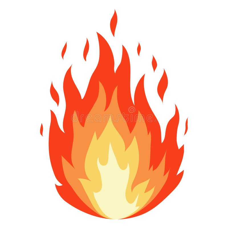 Desenho de ilustração vetorial de chama de fogo