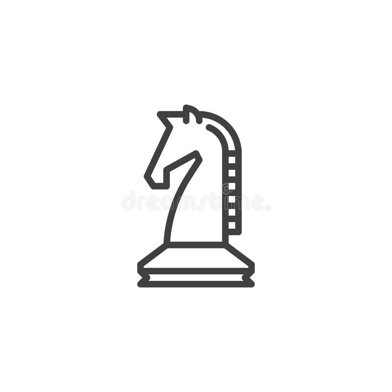 Ícone Do Cavalo De Xadrez Da Engrenagem, Estilo Do Contorno Ilustração do  Vetor - Ilustração de projeto, sinal: 166750006