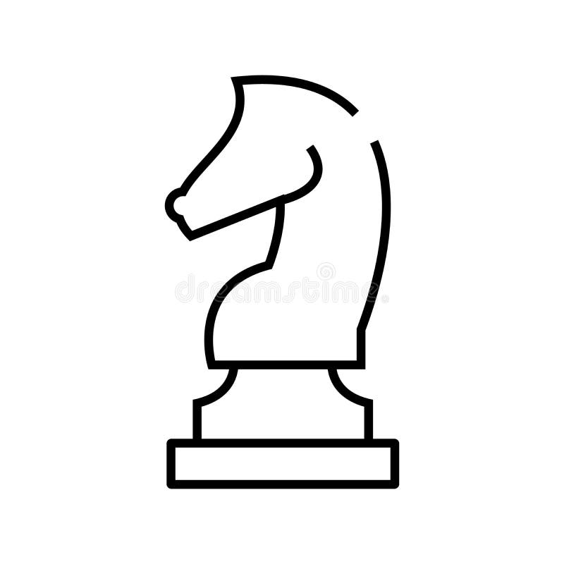Ícone de jogo de cavaleiro de cavalo de xadrez ilustração 3d