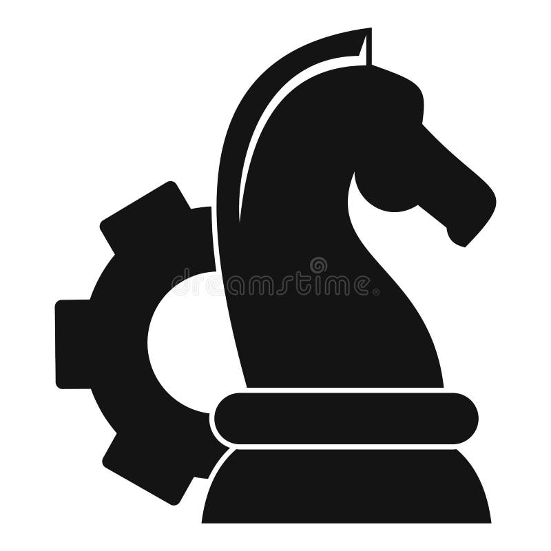 Cavalo Xadrez Cavaleiro Desenho Animado Contorno Isolado Fundo