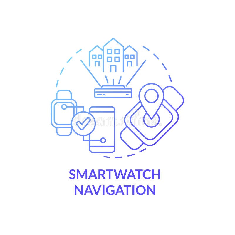 aplicativo de navegação gps de mapa de smartwatch ux conceito de