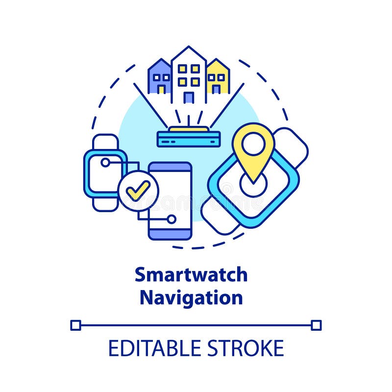 aplicativo de navegação gps de mapa de smartwatch ux conceito de