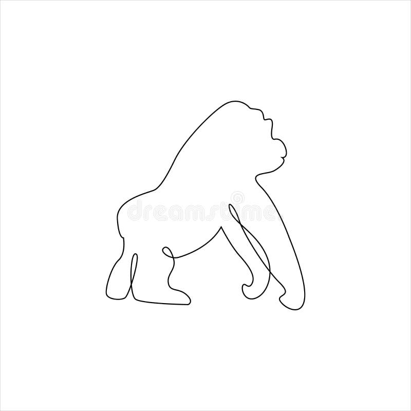ícone Do Contorno Do Macaco Com Desenho De Uma Linha Ilustração do
