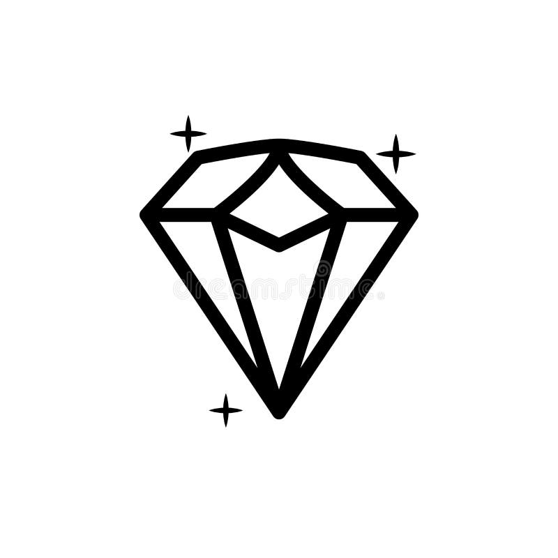 Vetores de Ícone Preto Diamante Símbolo De Joias Sinal De Forma De