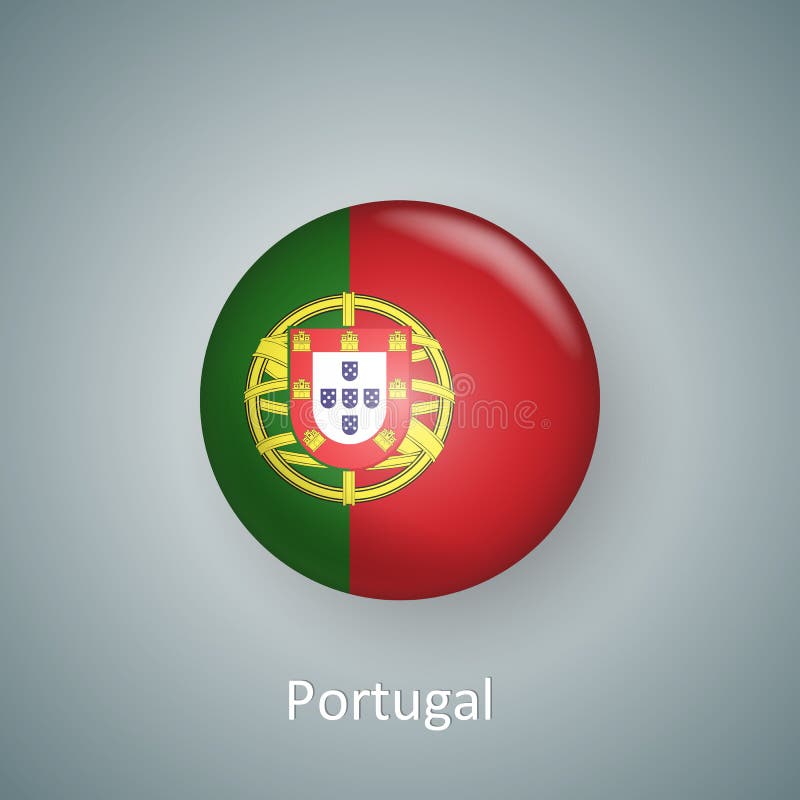 Mapa Mundial De Bandeira De Portugal Em Pin Com Nome Do País