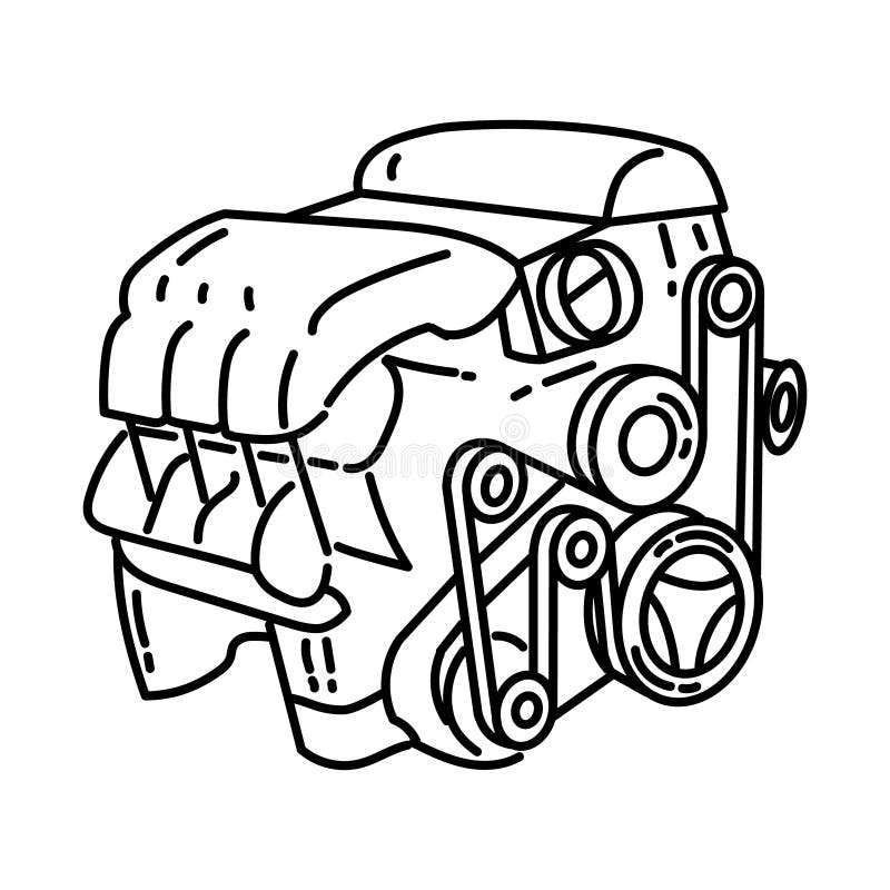 Desenho Do Vetor Motor De Arranque. Ilustração De Estilo Gravado Desenhado  à Mão Isolado Ilustração do Vetor - Ilustração de industrial, motor:  281777044