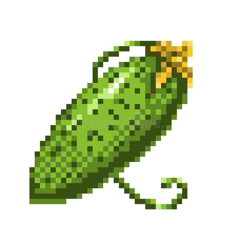 Ícone Do Conjunto De Pixel-art Verdes E Frutas 32x32 Pixels