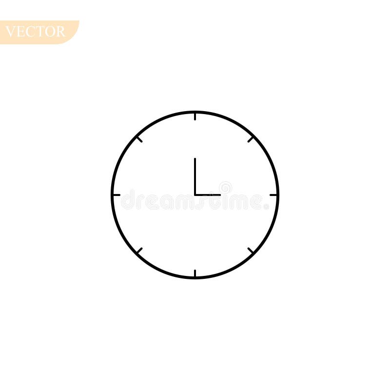Ícone de relógio em estilo plano isolado no fundo símbolo de página de  ícone de relógio para o design do seu site aplicativo de logotipo de ícone  de relógio ícone de relógio