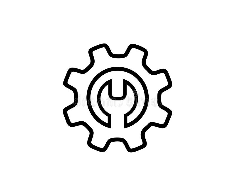 Vinda Logo ícone Ferramenta E Engrenagem Do Serviço De Reparações