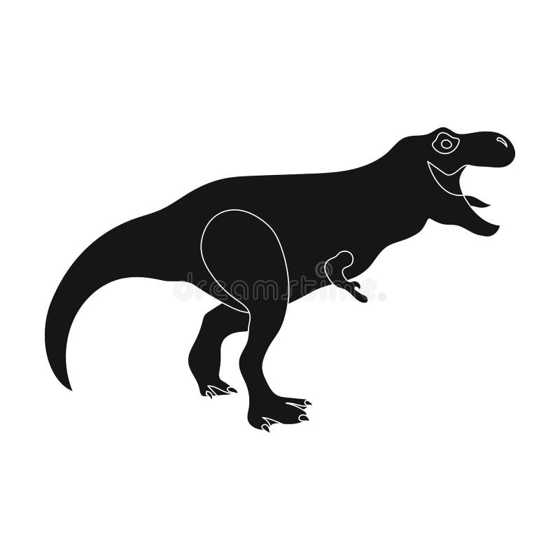 Dinossauro tiranossauro t rex ícone cor preta ilustração estilo