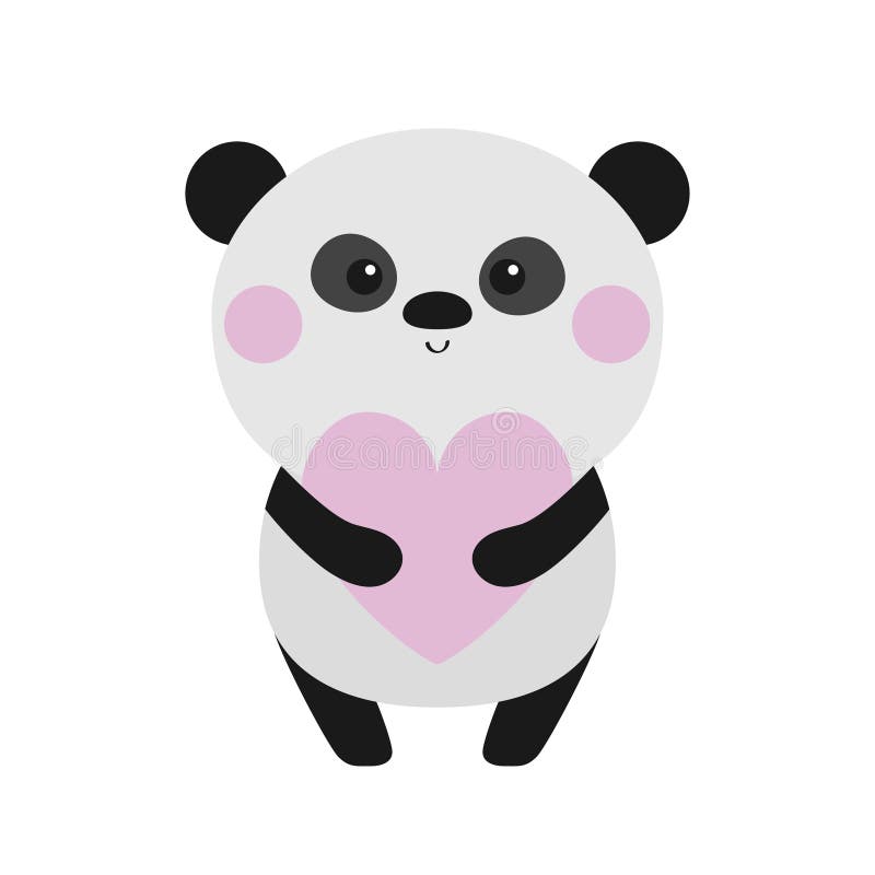 COMO DESENHAR UM PANDA SEGURANDO UM CORAÇÃO KAWAII 