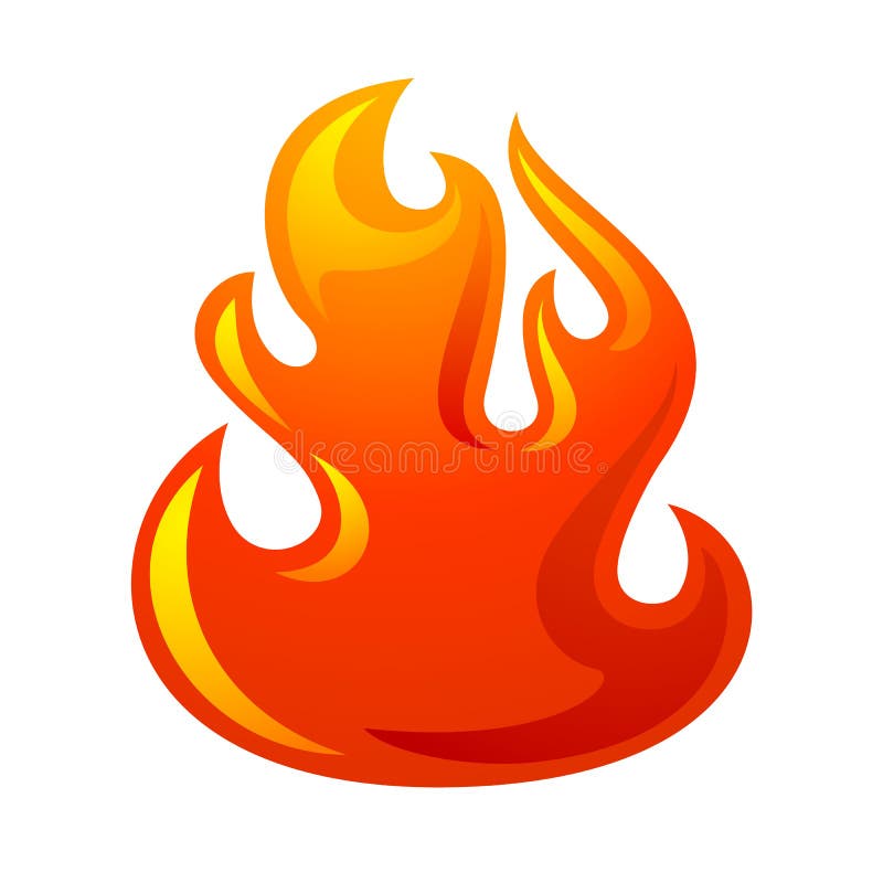 Ícone de chama de fogo amarelo vermelho isolado ilustração