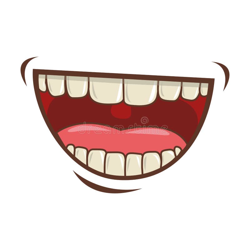 Ícone dos desenhos animados da boca imagem vetorial de