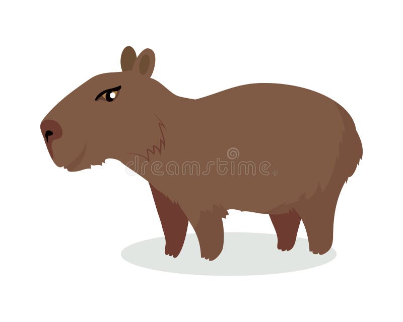 Feliz cartão de saudação de natal capivara de personagem de desenho animado  bonito