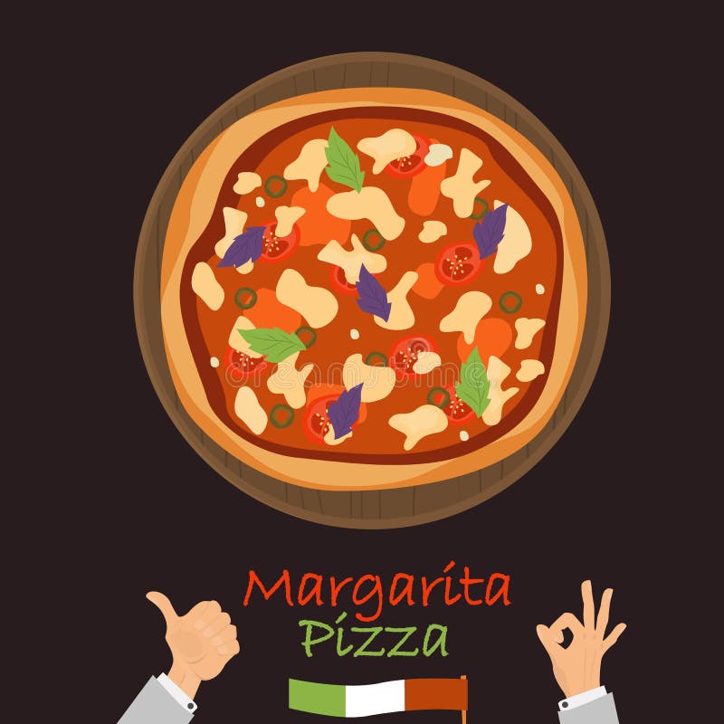 Ilustração Em Vetor De Ícone Plana De Cor De Pizza Siciliana