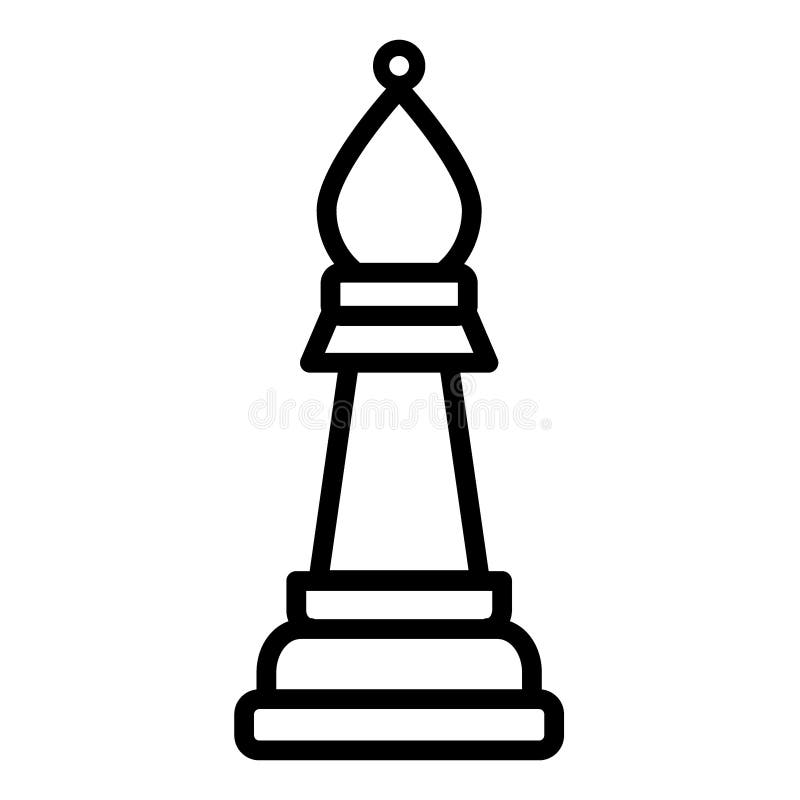 ícone de xadrez de bispo ilustração do vetor. Ilustração de prato