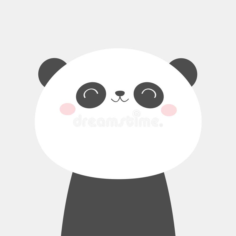 Cara de urso panda bonito. olhar amoroso. personagem de desenho animado.  ilustração.