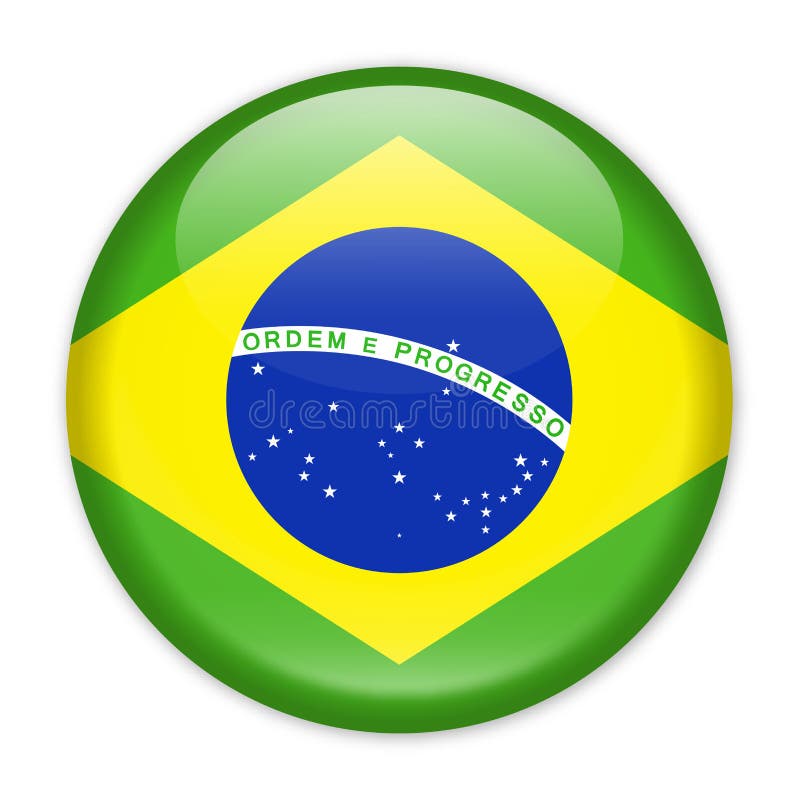 Ícone Redondo Do Vetor Da Bandeira De Brasil Ilustração Stock - Ilustração de emblema, bandeira: 101721282