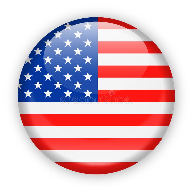 Ícone Redondo Do Vetor Da Bandeira Do Estados Unidos Ilustração Stock - Ilustração de tecla, redondo: 99061090