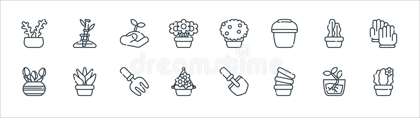 Cacto Na Ilustração Do Desenho Manual De Pots Set-hand Ilustração