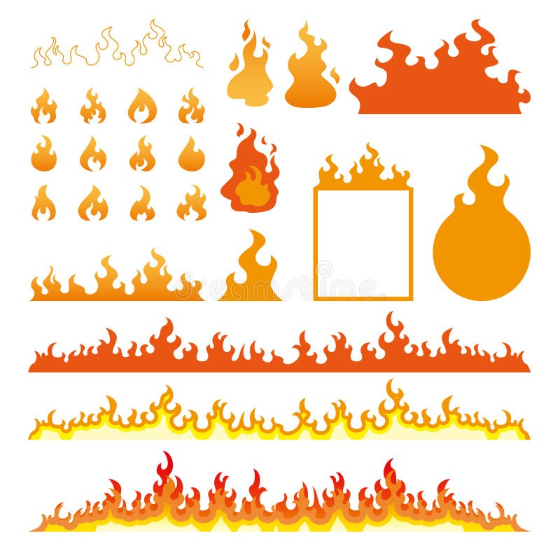 Bordas Da Chama De Fogo De Desenho Animado. Ilustração do Vetor -  Ilustração de calor, churrasco: 227398256