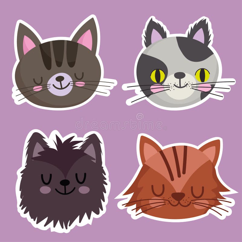 Gatos me fazer feliz, muitos gatos desenhos animados de raça diferente  imagem vetorial de stockgiu© 354325402