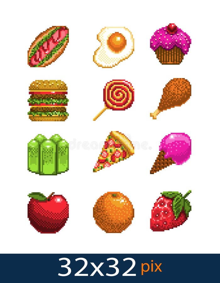 Vetores de Pixel Art Ícone Laranja 32x32 Pixels e mais imagens de Abstrato  - Abstrato, Clip Art, Comida - iStock