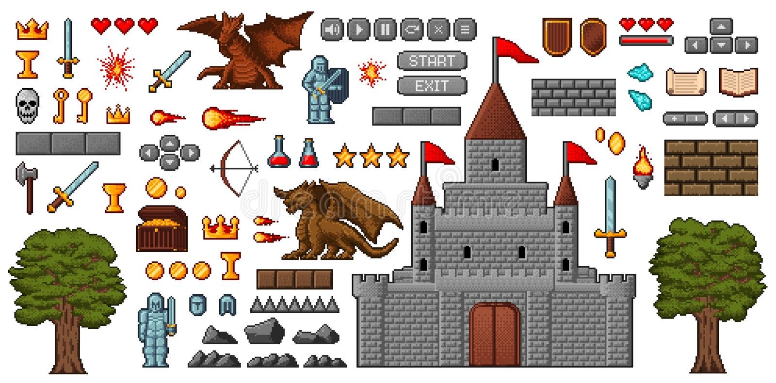 Ícone de vetor de cavalo de xadrez de estratégia de investimento de pixel  art para jogo de 8 bits em fundo branco