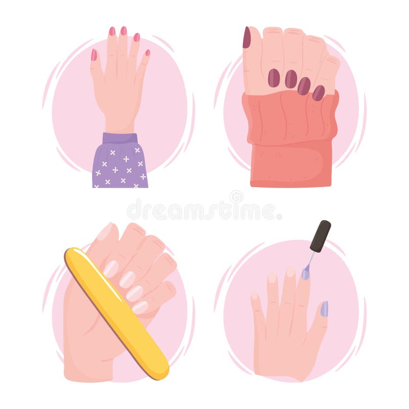 conceito de manicure. garota pinta unhas para outra mulher em casa. estúdio  de unhas, salão. ilustração vetorial de desenho animado 7162869 Vetor no  Vecteezy