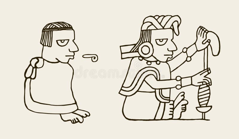 Íconos de personas aztecas ilustración del vector. Ilustración de latino -  167194585