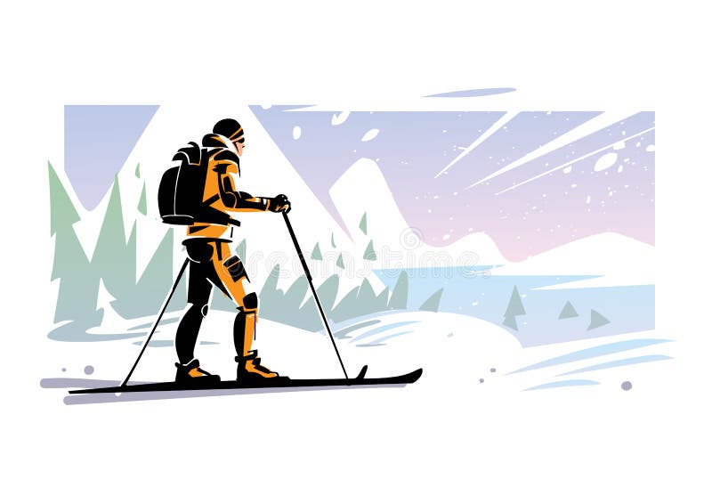 Туристу лыжнику было лень идти. Лыжник вектор. Турист на лыжах рисунок. Фон горы лыжи рисунок. Фото турист с лыжами.