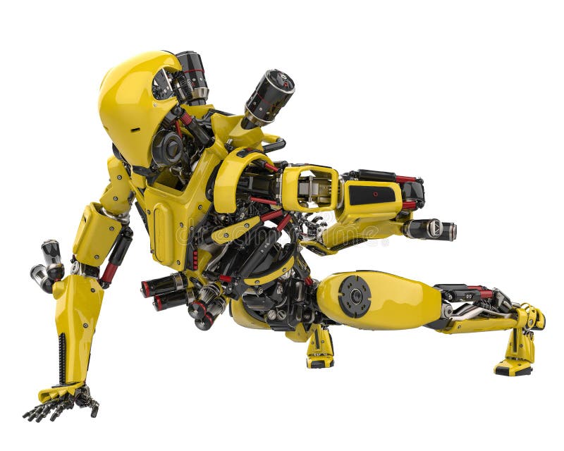 Робот с желтыми рогами. Жёлтые роботы на 4 ногах. Тяжёлый робот жёлтая лента арт. Два жёлтых робота с цветком. Малыш в желтом робот