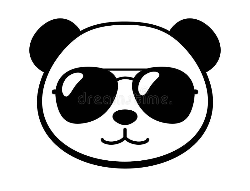 Panda Pequena. Desenho Animado Panda. Cara Panda Fofa. Duche De Bebê.  Peneiras Na Parede Ilustração do Vetor - Ilustração de preto, pouco:  234015839