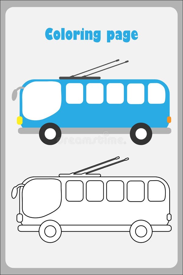 Desenho do ônibus escolar. jogo de papel de educação para crianças