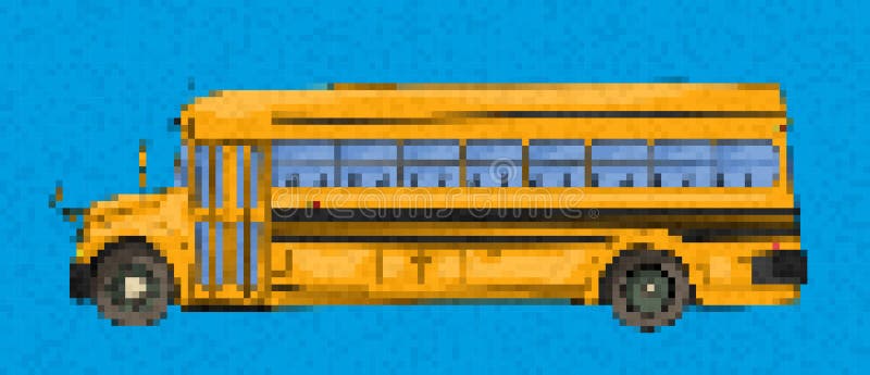 ônibus Escolar Pixel. ônibus Escolar Amarelo Para Camisetas. Ilustração do  Vetor - Ilustração de liso, fundo: 221785726