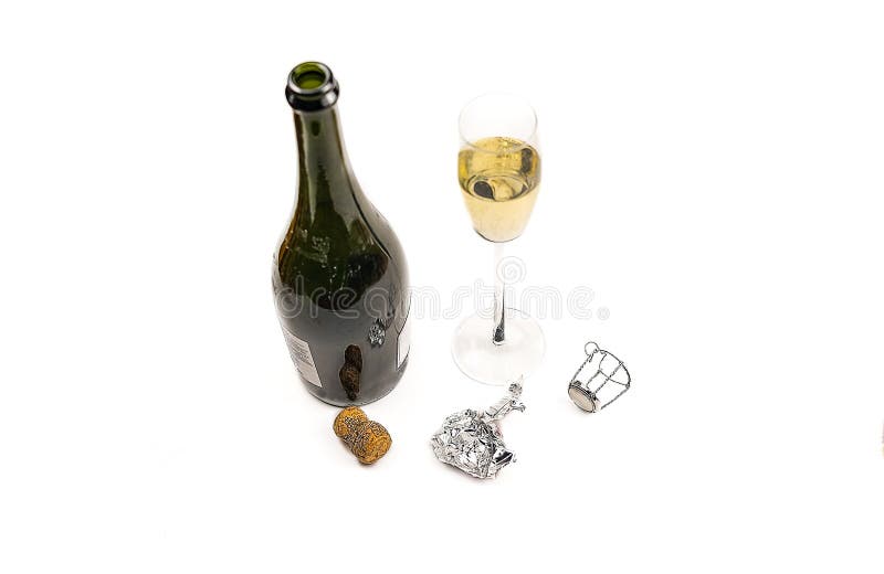 Offnen Sie Flasche Und Glas Mit Champagner Stockfoto Bild Von Glas Celebrate 116485018