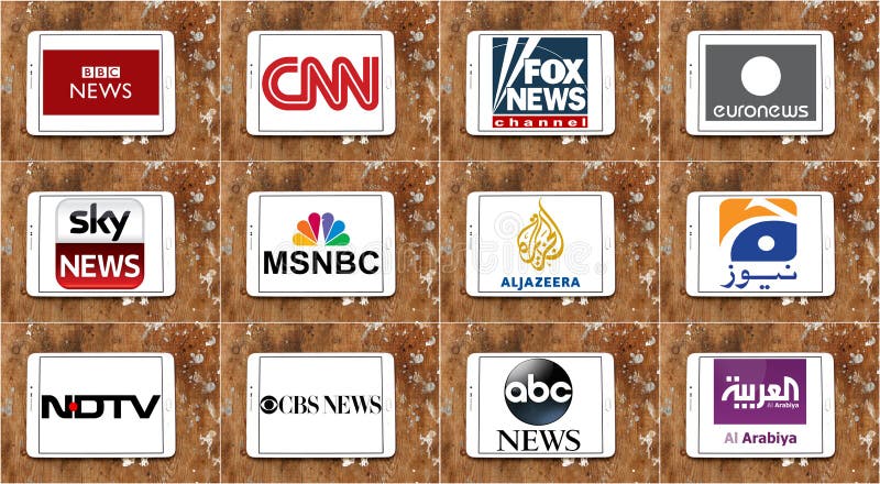 Λογότυπα των τοπ διάσημων καναλιών ειδήσεων και των δικτύων TV Εκδοτική  εικόνα - εικόνα από τοπ, ειδήσεων: 65635625
